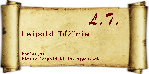 Leipold Tíria névjegykártya